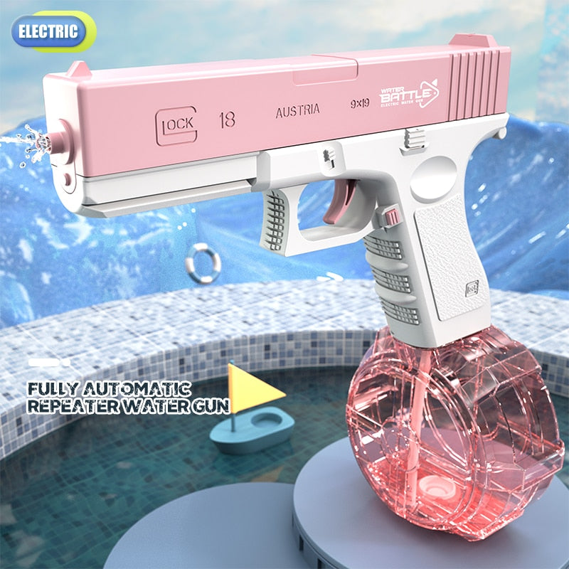Glock Water Gun Toy Portable Water Gun Automatic Water Spray Gun Toys Electric Burst Water Gun Children Outdoor Water Fight Toys
