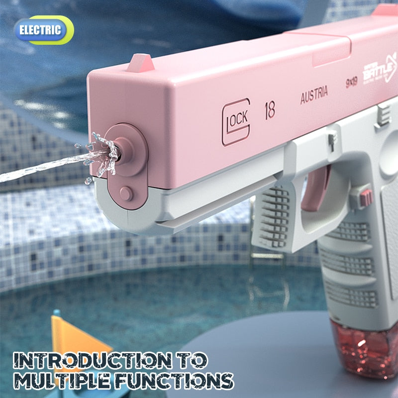 Glock Water Gun Toy Portable Water Gun Automatic Water Spray Gun Toys Electric Burst Water Gun Children Outdoor Water Fight Toys